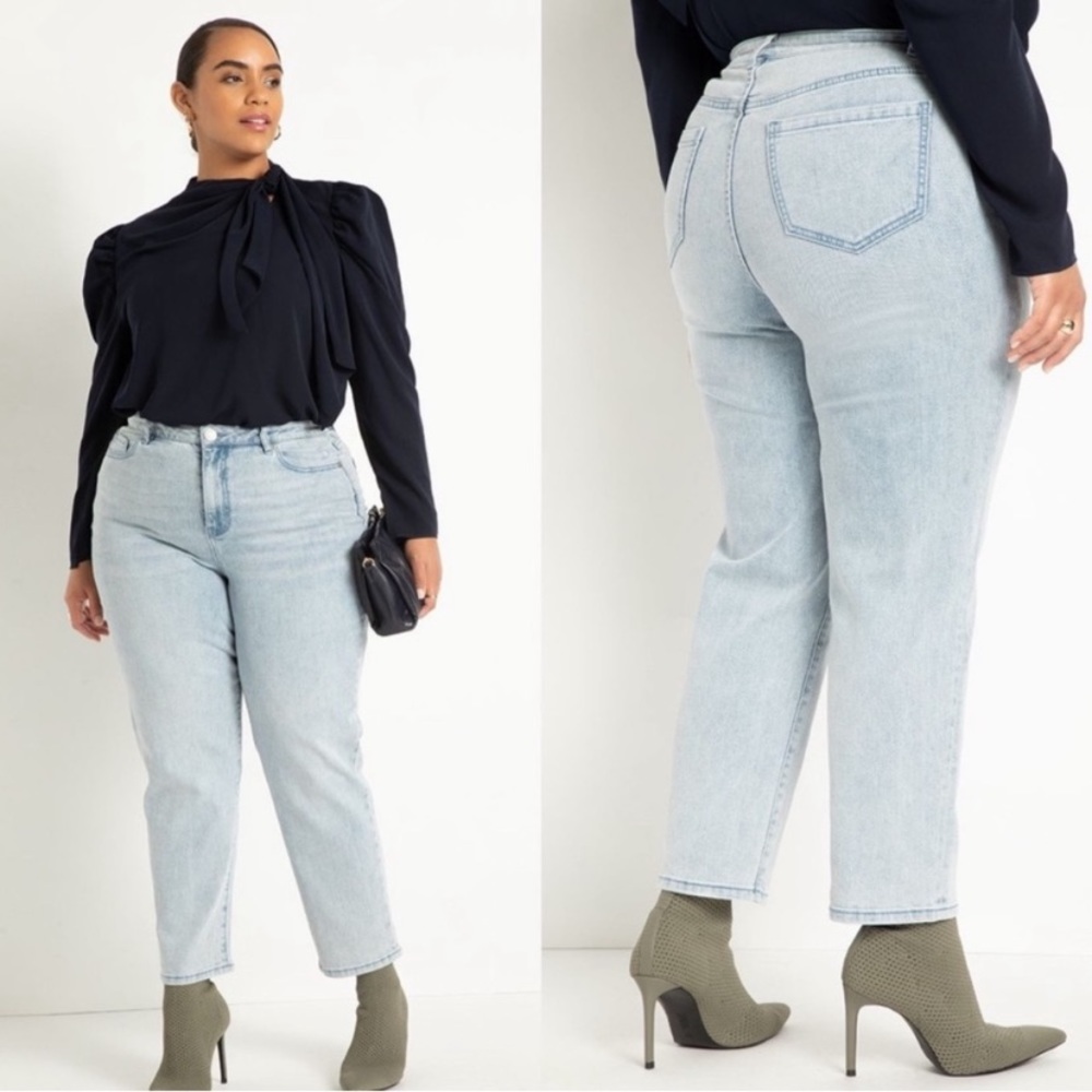 Eloquii Light Wash Straight Leg Jeans